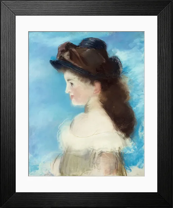 Framed Print : Portrait de Mademoiselle Hecht, de profil en chapeau, 1882. Creator: Manet, Édouard (1832-1883) Framed Print : Portrait de Mademoiselle Hecht, de profil en chapeau, 1882. Creator: Manet, Édouard (1832-1883)