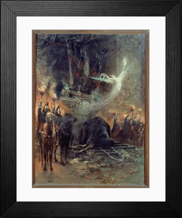 Framed Print : Funérailles de Victor Hugo - la veillée sous l'arc de triomphe, 1885. Creators: Charles Garnier, Georges Jules Victor Clairin Framed Print : Funérailles de Victor Hugo - la veillée sous l'arc de triomphe, 1885. Creators: Charles Garnier, Georges Jules Victor Clairin