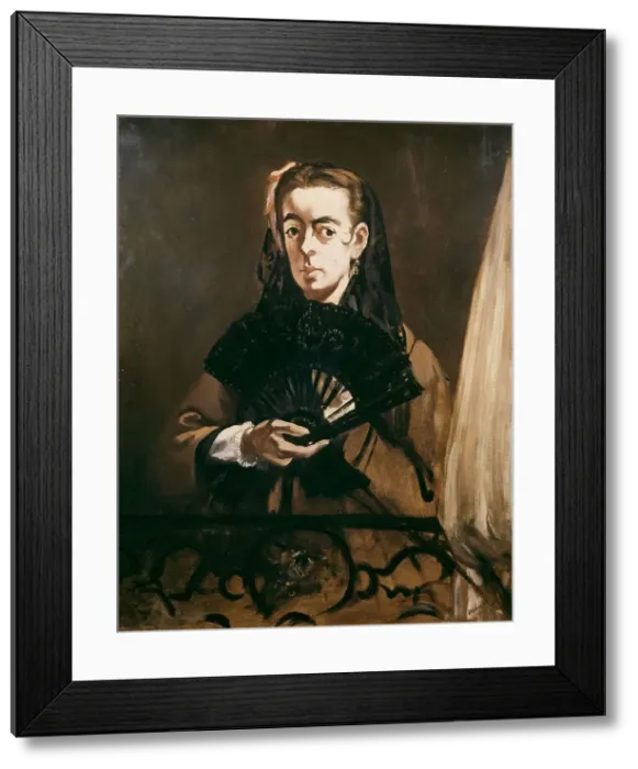 Framed Print : Angelina (Une dame à sa fenêtre), 1865. Creator: Manet, Édouard (1832-1883) Framed Print : Angelina (Une dame à sa fenêtre), 1865. Creator: Manet, Édouard (1832-1883)