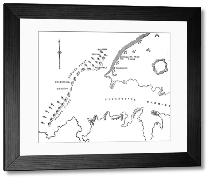 Framed Print : The Coast North of Sebastopol, and New Earth Batteries, 1854. Creator: Unknown Framed Print : The Coast North of Sebastopol, and New Earth Batteries, 1854. Creator: Unknown