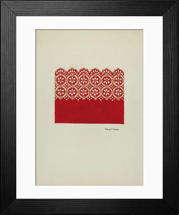 Framed Print : Embroidery for Dress, c. 1936. Creator: Gladys C. Parker