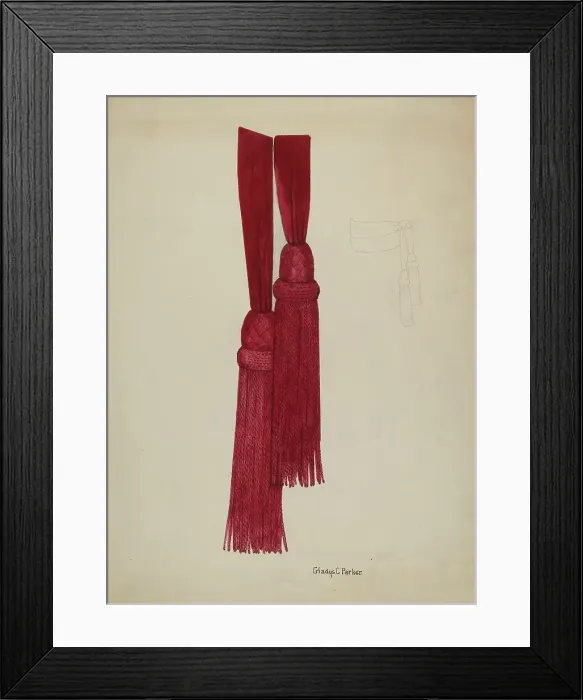 Framed Print : Civil War Sash, c. 1936. Creator: Gladys C. Parker Framed Print : Civil War Sash, c. 1936. Creator: Gladys C. Parker