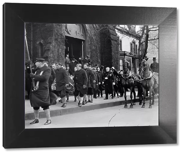 All Soul's Church, Unitarian, 14th And L Streets, N.W. - Funeral of Admiral Robley D. Evans, 1916. Creator: Harris & Ewing. All Soul's Church, Unitarian, 14th And L Streets, N.W. - Funeral of Admiral Robley D. Evans, 1916