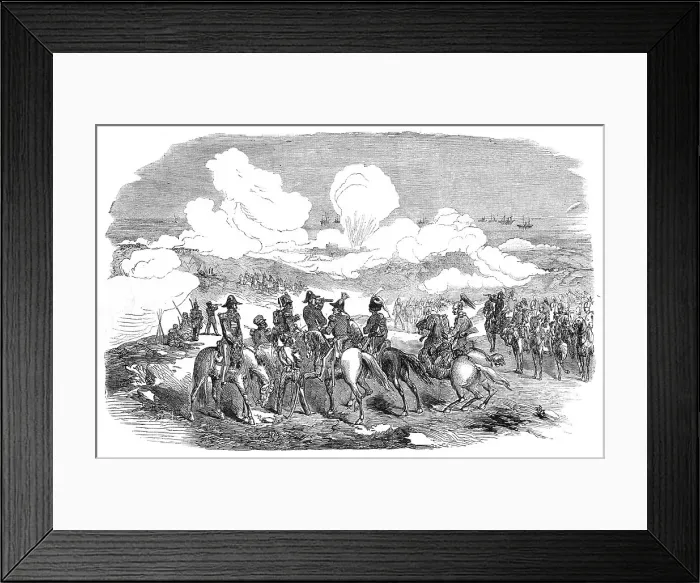 Framed Print : Bombardment of Sebastopol - General Sir De Lacy Evans and staff, 1854. Creator: Unknown Framed Print : Bombardment of Sebastopol - General Sir De Lacy Evans and staff, 1854. Creator: Unknown