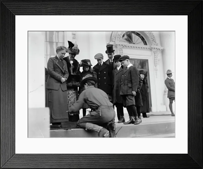Framed Print : Boy Scouts - Visit of Sir Robert Baden-Powell To D.C. Making Fire; Mrs. Taft Watching, 1911. Creator: Harris & Ewing. Boy Scouts - Visit of Sir Robert Baden-Powell To D.C. Making Fire; Mrs. Taft Watching, 1911. Creator: Harris & Ewing Framed Print : Boy Scouts - Visit of Sir Robert Baden-Powell To D.C. Making Fire; Mrs. Taft Watching, 1911. Creator: Harris & Ewing. Boy Scouts - Visit of Sir Robert Baden-Powell To D.C. Making Fire; Mrs. Taft Watching, 1911. Creator: Harris & Ewing