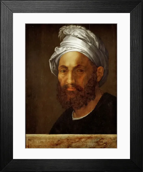 Framed Print : Portrait of Michelangelo Buonarroti, ca 1522. Creator: Bandinelli, Baccio (1493-1560) Framed Print : Portrait of Michelangelo Buonarroti, ca 1522. Creator: Bandinelli, Baccio (1493-1560)