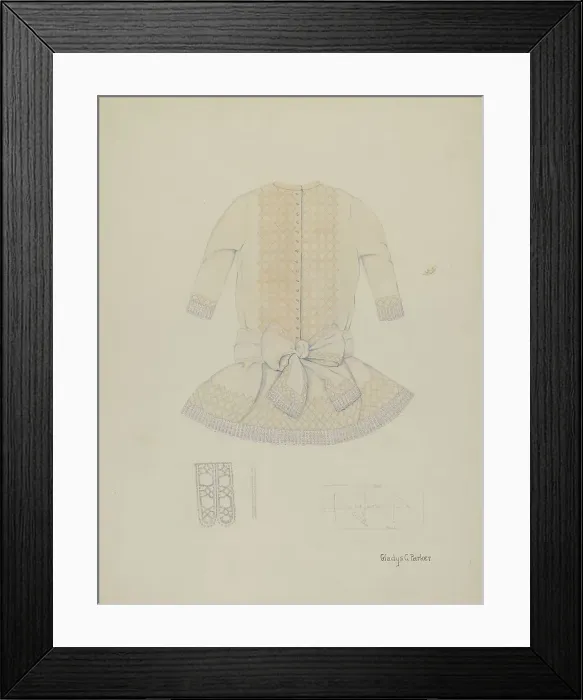 Framed Print : Child's Dress, c. 1936. Creator: Gladys C. Parker Framed Print : Child's Dress, c. 1936. Creator: Gladys C. Parker