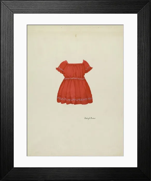 Framed Print : Child's Dress, c. 1936. Creator: Gladys C. Parker Framed Print : Child's Dress, c. 1936. Creator: Gladys C. Parker