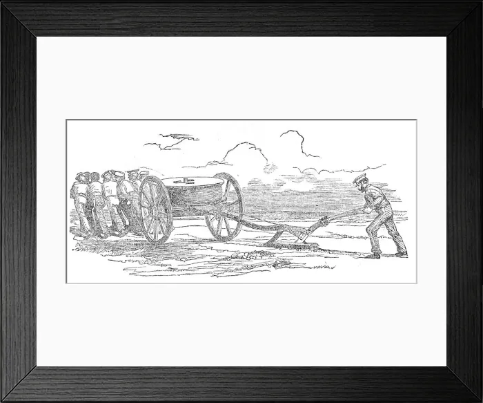 Framed Print : Electric Telegraph for the Seat of War - Plough for Laying the Wire, 1854. Creator: Unknown Framed Print : Electric Telegraph for the Seat of War - Plough for Laying the Wire, 1854. Creator: Unknown