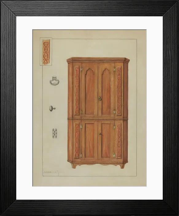 Framed Print : Pa. German Cupboard, c. 1936. Creator: Edgar L. Pearce Framed Print : Pa. German Cupboard, c. 1936. Creator: Edgar L. Pearce