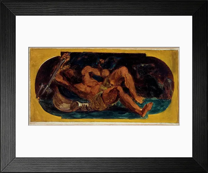 Framed Print : Neptune apaisant les flots : Esquisse pour le salon de la Paix à l'Hôtel de... between 1849 - 1852. Creator: Eugene Delacroix Framed Print : Neptune apaisant les flots : Esquisse pour le salon de la Paix à l'Hôtel de... between 1849 - 1852. Creator: Eugene Delacroix