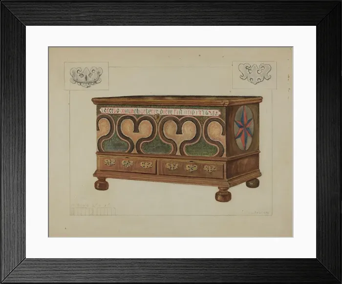 Framed Print : Pa. German Chest, c. 1936. Creator: Edgar L. Pearce Framed Print : Pa. German Chest, c. 1936. Creator: Edgar L. Pearce