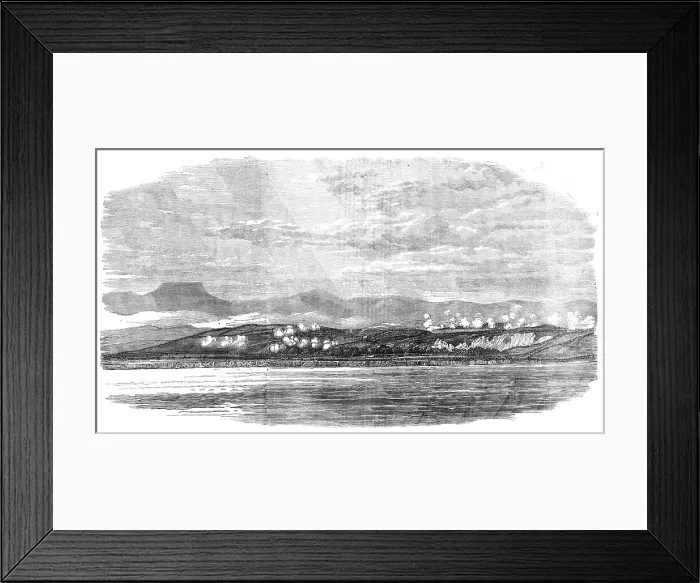 Framed Print : Battle of the Alma - sketched from the Mizen-Top of H.M.S. Retribution, by Lieutenant... 1854. Creator: Unknown. Battle of the Alma - sketched from the Mizen-Top of H.M.S. Retribution, by Lieutenant... 1854. Creator: Unknown Framed Print : Battle of the Alma - sketched from the Mizen-Top of H.M.S. Retribution, by Lieutenant... 1854. Creator: Unknown. Battle of the Alma - sketched from the Mizen-Top of H.M.S. Retribution, by Lieutenant... 1854. Creator: Unknown