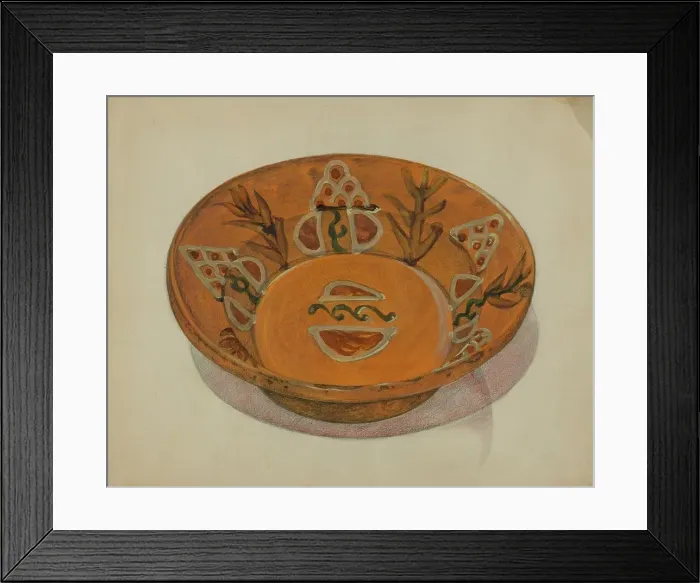 Framed Print : Pa. German Bowl, 1936. Creator: Hyman Pearlman Framed Print : Pa. German Bowl, 1936. Creator: Hyman Pearlman