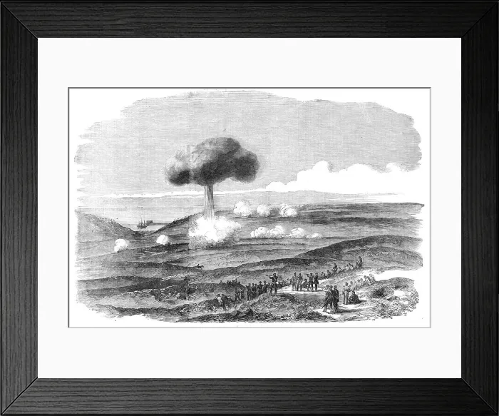 Framed Print : The Siege of Sebastopol - Explosion of a Powder Magazine in the English Trenches, 1854. Creator: Unknown Framed Print : The Siege of Sebastopol - Explosion of a Powder Magazine in the English Trenches, 1854. Creator: Unknown