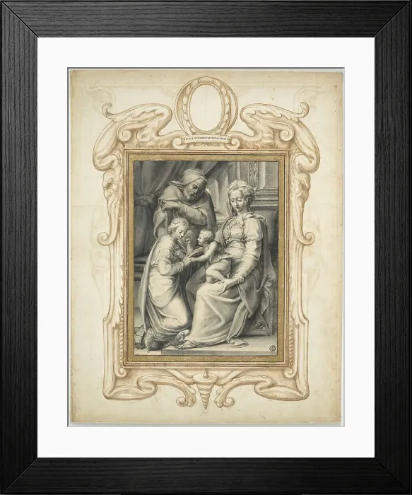 Framed Print : Die mystische Hochzeit der heiligen Katharina, Second half of the16th cen. Creator: Pinariccio, Felice (active ca 1577) Framed Print : Die mystische Hochzeit der heiligen Katharina, Second half of the16th cen. Creator: Pinariccio, Felice (active ca 1577)