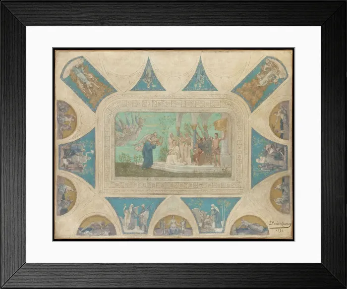 Framed Print : Esquisse pour l'Hôtel de Ville de Paris : Hommage de la Ville de Paris à Victor Hugo, 1894. Creator: Pierre Puvis de Chavannes Framed Print : Esquisse pour l'Hôtel de Ville de Paris : Hommage de la Ville de Paris à Victor Hugo, 1894. Creator: Pierre Puvis de Chavannes
