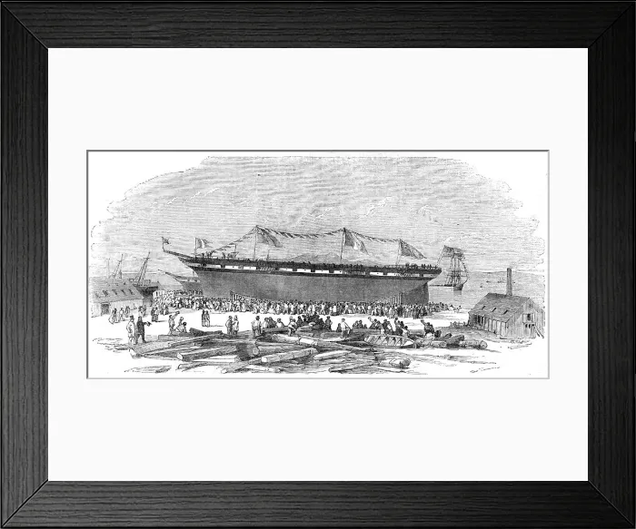Framed Print : Launch of The Napoleon III, at Ardrossan, 1854. Creator: Unknown. Launch of The Napoleon III, at Ardrossan, 1854. Creator: Unknown Framed Print : Launch of The Napoleon III, at Ardrossan, 1854. Creator: Unknown. Launch of The Napoleon III, at Ardrossan, 1854. Creator: Unknown