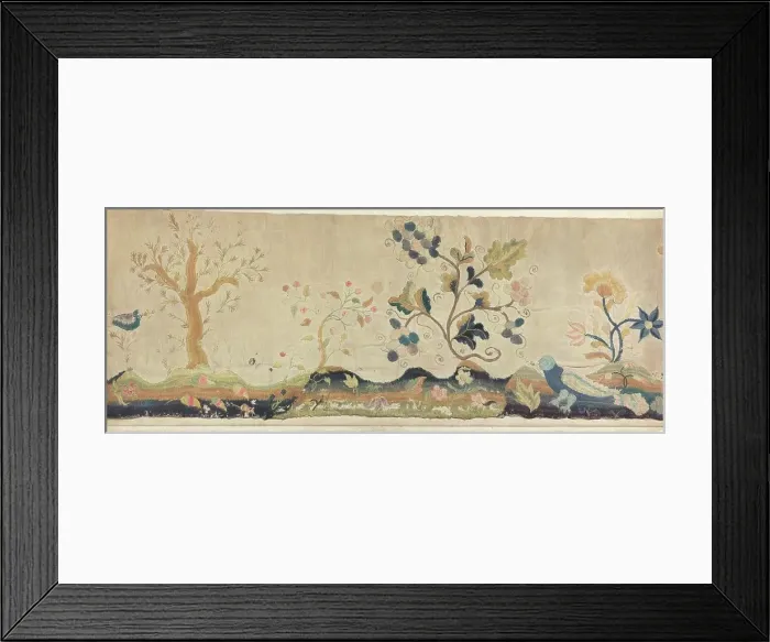 Framed Print : Crewel Embroidery Valance, c. 1937. Creator: Lawrence Peterson Framed Print : Crewel Embroidery Valance, c. 1937. Creator: Lawrence Peterson