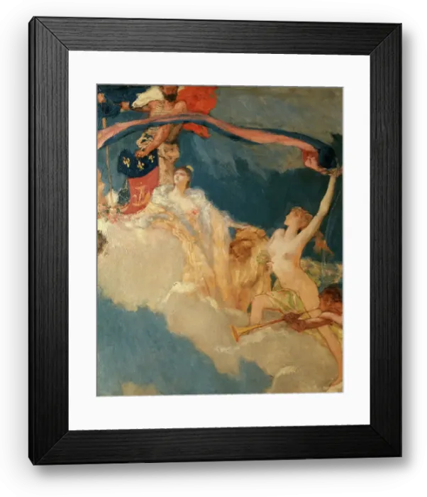 Framed Print : Esquisse pour la salle des fêtes de l'Hôtel de Ville de Paris : La Ville de Paris conviant... 1889. Creator: Eugene Delacroix Framed Print : Esquisse pour la salle des fêtes de l'Hôtel de Ville de Paris : La Ville de Paris conviant... 1889. Creator: Eugene Delacroix