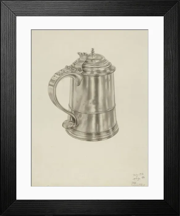 Framed Print : Silver Tankard, c. 1938. Creator: Palmyra Pimentel Framed Print : Silver Tankard, c. 1938. Creator: Palmyra Pimentel