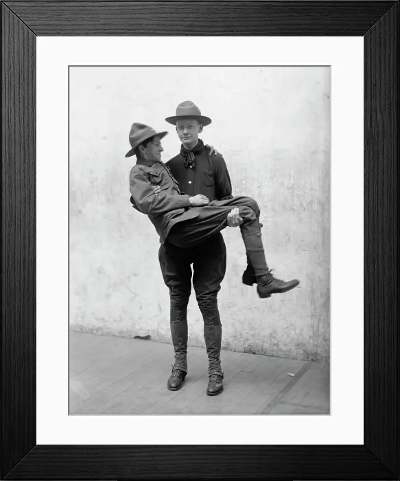 Framed Print : Boy Scouts Training Demonstration, 1912. Creator: Harris & Ewing. Boy Scouts Training Demonstration, 1912. Creator: Harris & Ewing