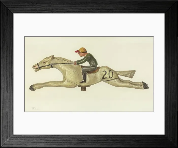 Framed Print : Horse and Jockey, c. 1939. Creator: Palmyra Pimentel Framed Print : Horse and Jockey, c. 1939. Creator: Palmyra Pimentel