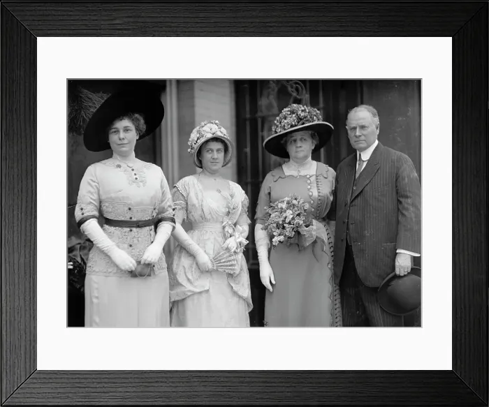 Framed Print : Dolly Madison Breakfast - Mrs. H.D. Clayton; Mrs. Bedell Parker; Mrs. W.J. Bryan; Norman Mack, 1912. Creator: Harris & Ewing. Dolly Madison Breakfast - Mrs. H.D. Clayton; Mrs. Bedell Parker; Mrs. W.J. Bryan; Norman Mack, 1912 Framed Print : Dolly Madison Breakfast - Mrs. H.D. Clayton; Mrs. Bedell Parker; Mrs. W.J. Bryan; Norman Mack, 1912. Creator: Harris & Ewing. Dolly Madison Breakfast - Mrs. H.D. Clayton; Mrs. Bedell Parker; Mrs. W.J. Bryan; Norman Mack, 1912