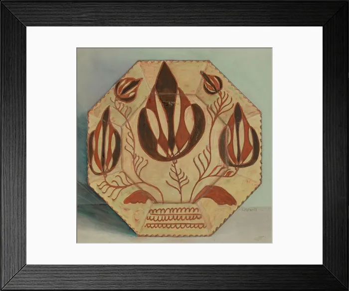 Framed Print : Pa. German Plate, c. 1936. Creators: Lawrence Porth, Agnes Karlin Framed Print : Pa. German Plate, c. 1936. Creators: Lawrence Porth, Agnes Karlin
