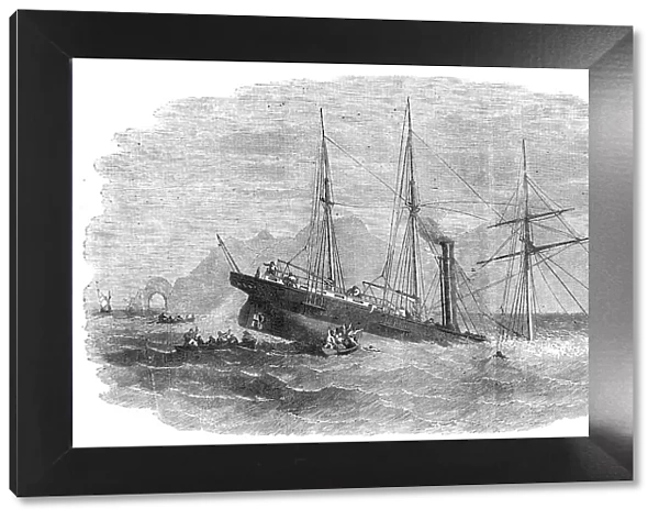 Wreck of 'The Forerunner' African Mail-Steamer, at Point St. Lorenzo, 1854. Creator: Unknown. Wreck of 'The Forerunner' African Mail-Steamer, at Point St. Lorenzo, 1854. Creator: Unknown