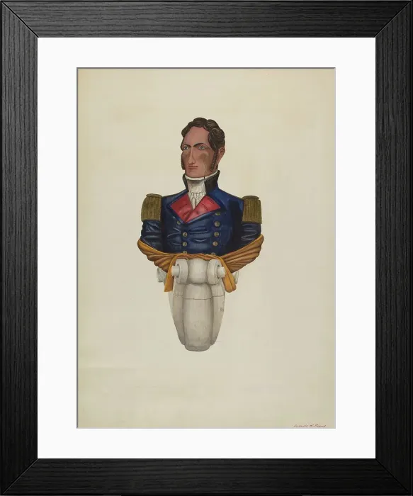 Framed Print : Commodore Morris Figurehead, c. 1938. Creator: F. W. Powell Framed Print : Commodore Morris Figurehead, c. 1938. Creator: F. W. Powell