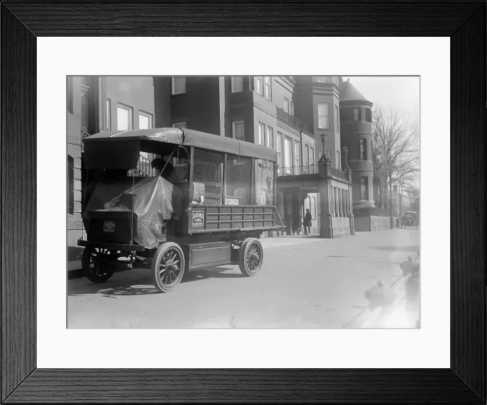 Framed Print : Belongings of Count J.H. Von Bernstorff being removed from the German Embassy, Washington DC, 1917. Creator: Harris & Ewing. Belongings of Count J.H. Von Bernstorff being removed from the German Embassy, Washington DC, 1917 Framed Print : Belongings of Count J.H. Von Bernstorff being removed from the German Embassy, Washington DC, 1917. Creator: Harris & Ewing. Belongings of Count J.H. Von Bernstorff being removed from the German Embassy, Washington DC, 1917