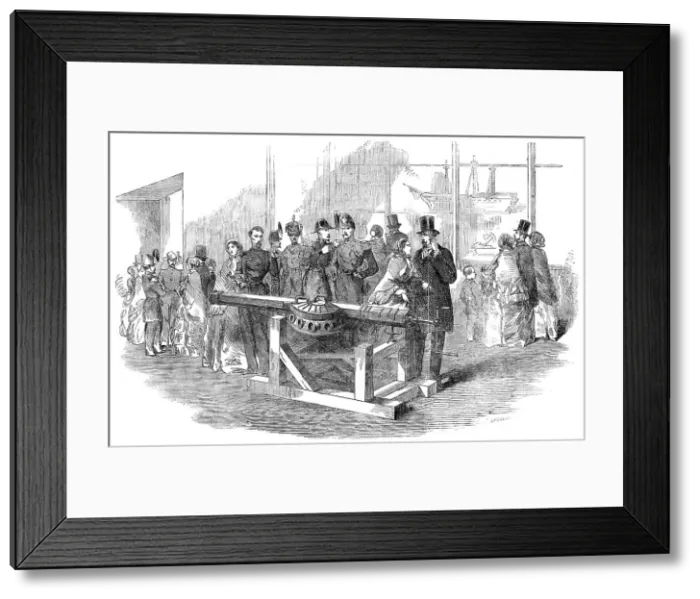 Framed Print : Cannon Revolver, exhibited in the Marine Museum, at Paris, 1854. Creator: Ebenezer Landells Framed Print : Cannon Revolver, exhibited in the Marine Museum, at Paris, 1854. Creator: Ebenezer Landells