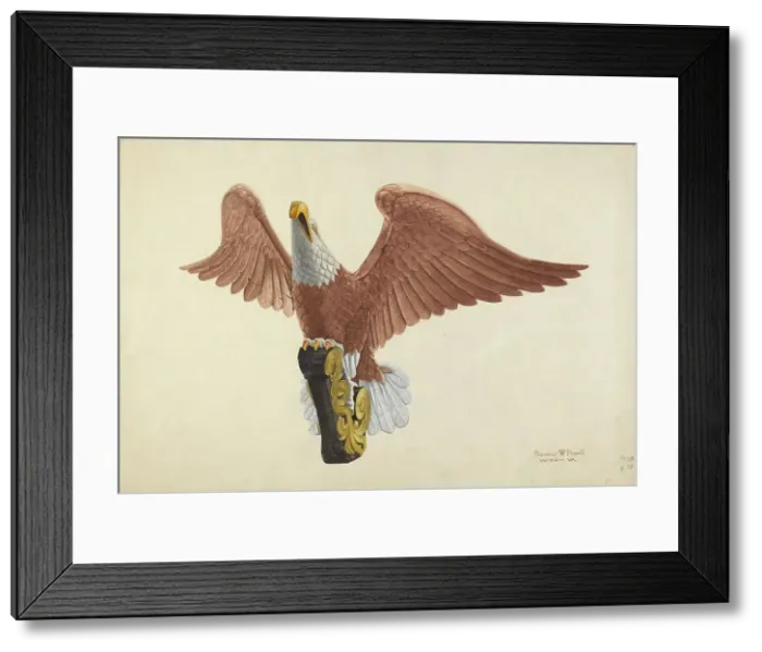 Framed Print : Eagle Figurehead, 1935 / 1942. Creator: F. W. Powell Framed Print : Eagle Figurehead, 1935 / 1942. Creator: F. W. Powell