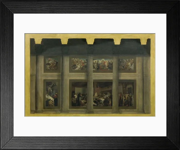 Framed Print : Esquisse pour le Panthéon : La mort de sainte Geneviève, between 1876 and 1885. Creator: Jean-Paul Laurens Framed Print : Esquisse pour le Panthéon : La mort de sainte Geneviève, between 1876 and 1885. Creator: Jean-Paul Laurens