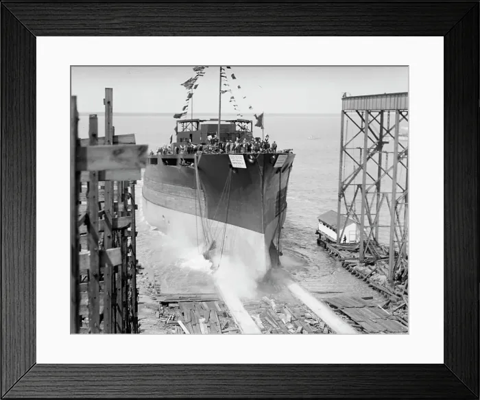 Framed Print : Launching of U.S.S. Texas, 1912. Creator: Harris & Ewing. Launching of U.S.S. Texas, 1912. Creator: Harris & Ewing Framed Print : Launching of U.S.S. Texas, 1912. Creator: Harris & Ewing. Launching of U.S.S. Texas, 1912. Creator: Harris & Ewing