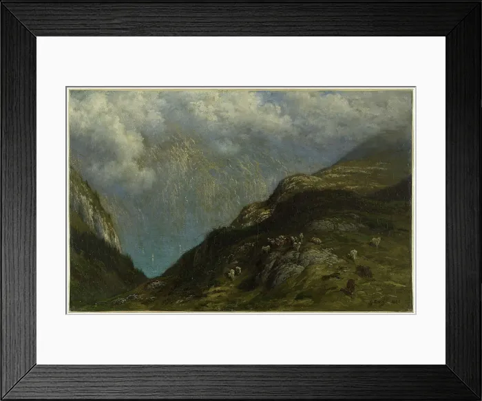 Framed Print : Paysage de montagne, 1881. Creator: Gustave Doré Framed Print : Paysage de montagne, 1881. Creator: Gustave Doré