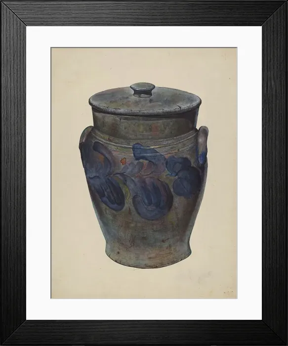 Framed Print : Gray Stone Jar, c. 1940. Creator: John Price Framed Print : Gray Stone Jar, c. 1940. Creator: John Price