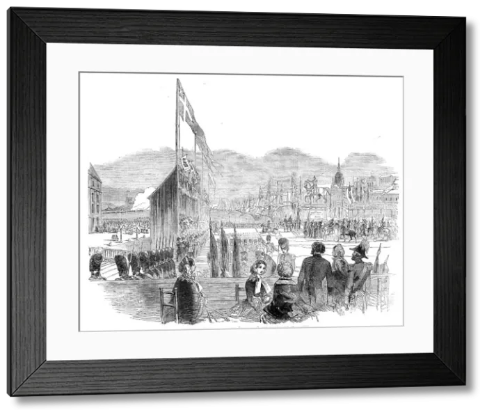 Framed Print : Equestrian Statue of Charles XIV. (Bernadotte) just inaugurated at Stockholm, 1854. Creator: Unknown Framed Print : Equestrian Statue of Charles XIV. (Bernadotte) just inaugurated at Stockholm, 1854. Creator: Unknown