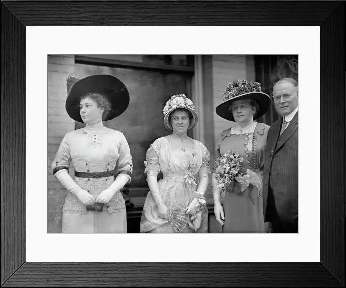 Framed Print : Dolly Madison Breakfast - Mrs. H.D. Clayton; Mrs. Bedell Parker; Mrs. W.J. Bryan; Norman Mack, 1912. Creator: Harris & Ewing. Dolly Madison Breakfast - Mrs. H.D. Clayton; Mrs. Bedell Parker; Mrs. W.J. Bryan; Norman Mack, 1912 Framed Print : Dolly Madison Breakfast - Mrs. H.D. Clayton; Mrs. Bedell Parker; Mrs. W.J. Bryan; Norman Mack, 1912. Creator: Harris & Ewing. Dolly Madison Breakfast - Mrs. H.D. Clayton; Mrs. Bedell Parker; Mrs. W.J. Bryan; Norman Mack, 1912