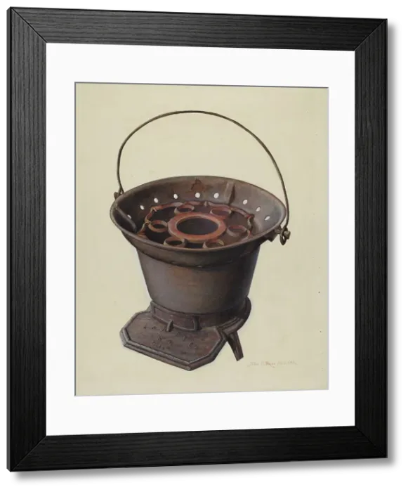 Framed Print : Charcoal Stove, c. 1939. Creator: John Price