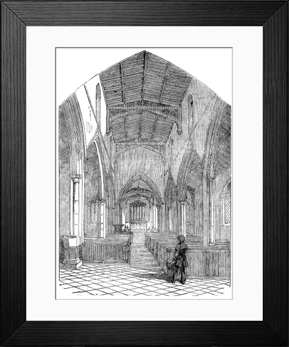 Framed Print : Islip Church, Northamptonshire, restored, 1854. Creator: Unknown Framed Print : Islip Church, Northamptonshire, restored, 1854. Creator: Unknown