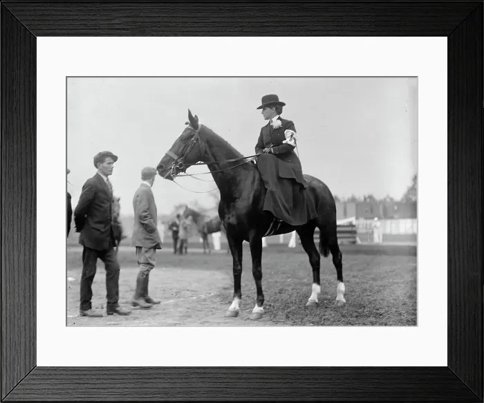 Framed Print : Horse Shows - Mrs. Allen Potts, Driving And Riding, 1910. Creator: Harris & Ewing. Horse Shows - Mrs. Allen Potts, Driving And Riding, 1910. Creator: Harris & Ewing Framed Print : Horse Shows - Mrs. Allen Potts, Driving And Riding, 1910. Creator: Harris & Ewing. Horse Shows - Mrs. Allen Potts, Driving And Riding, 1910. Creator: Harris & Ewing