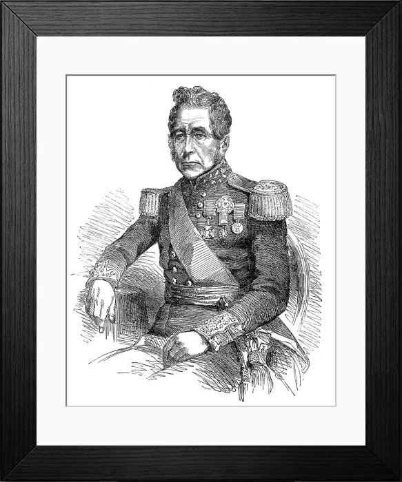 Framed Print : Lieutenant-General Sir John Fox Burgoyne, G.C.B. from a daguerreotype by Victor Plumier, 1854. Creator: Unknown Framed Print : Lieutenant-General Sir John Fox Burgoyne, G.C.B. from a daguerreotype by Victor Plumier, 1854. Creator: Unknown