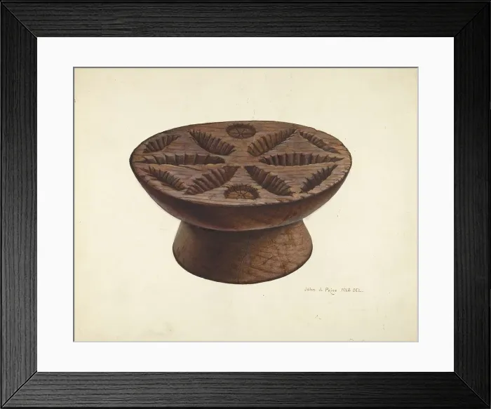 Framed Print : Butter Mold, c. 1939. Creator: John Price Framed Print : Butter Mold, c. 1939. Creator: John Price