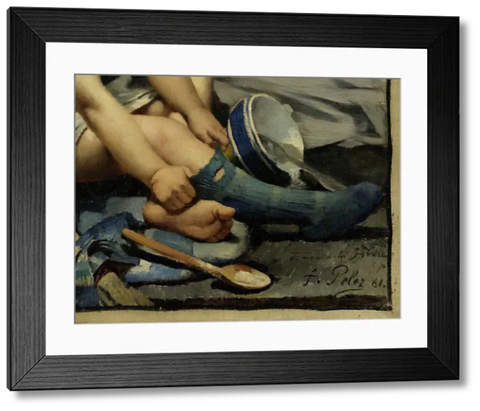 Framed Print : Un enfant dans la mansarde, 1881. Creator: Fernand Pelez Framed Print : Un enfant dans la mansarde, 1881. Creator: Fernand Pelez