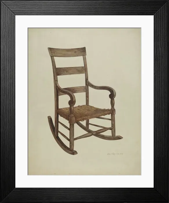 Framed Print : Rocking Chair, c. 1942. Creator: John Price Framed Print : Rocking Chair, c. 1942. Creator: John Price