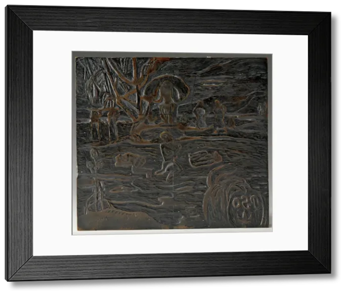 Framed Print : Mahana Atua (The Food of the Gods) [recto], 1894 / 1895. Creator: Paul Gauguin