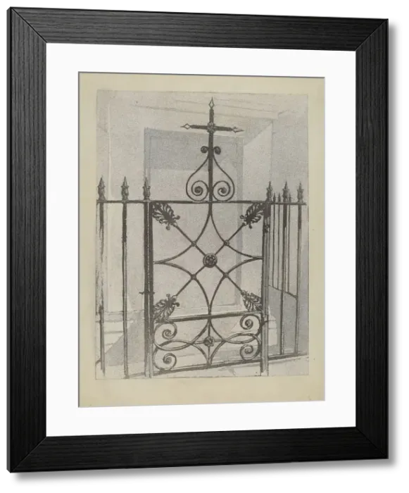 Framed Print : Iron Gate and Fence, c. 1936. Creator: Arelia Arbo Framed Print : Iron Gate and Fence, c. 1936. Creator: Arelia Arbo