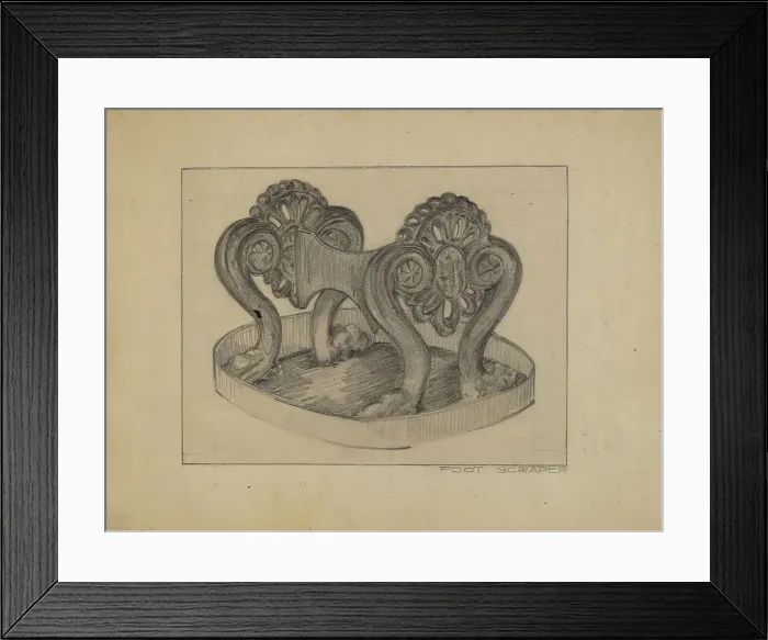 Framed Print : Foot Scraper, 1935 / 1942. Creator: Arelia Arbo Framed Print : Foot Scraper, 1935 / 1942. Creator: Arelia Arbo